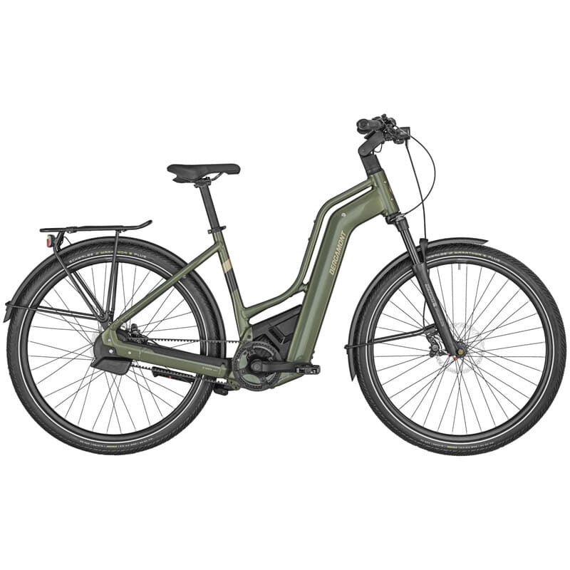 Bergamont E-HORIZON PREMIUM PRO BELT AMSTERDAM - Damen E-Bike Trekking - 2023 - shiny khaki green
