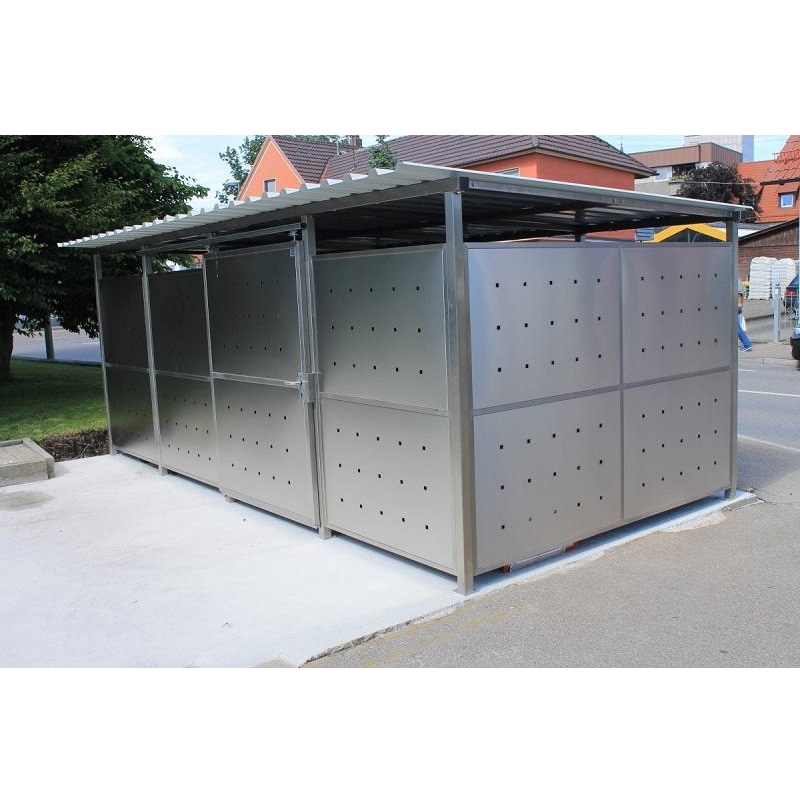 Fahrradabstellanlagen Fahrradhaus BikeStop H10 Edelstahl L531 cm x T265 cm