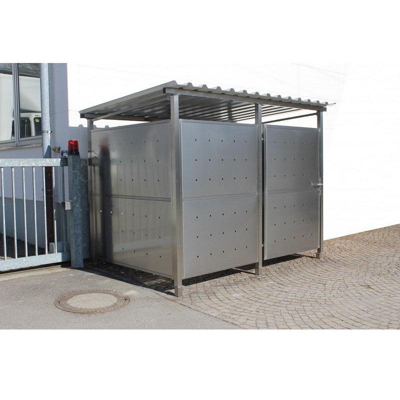 Fahrradabstellanlagen Fahrradhaus BikeStop H2 Edelstahl L270 cm x T180 cm