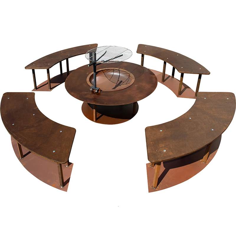 Ferrum Art Design Holzkohlegrill Feuerstelle Circle Rost