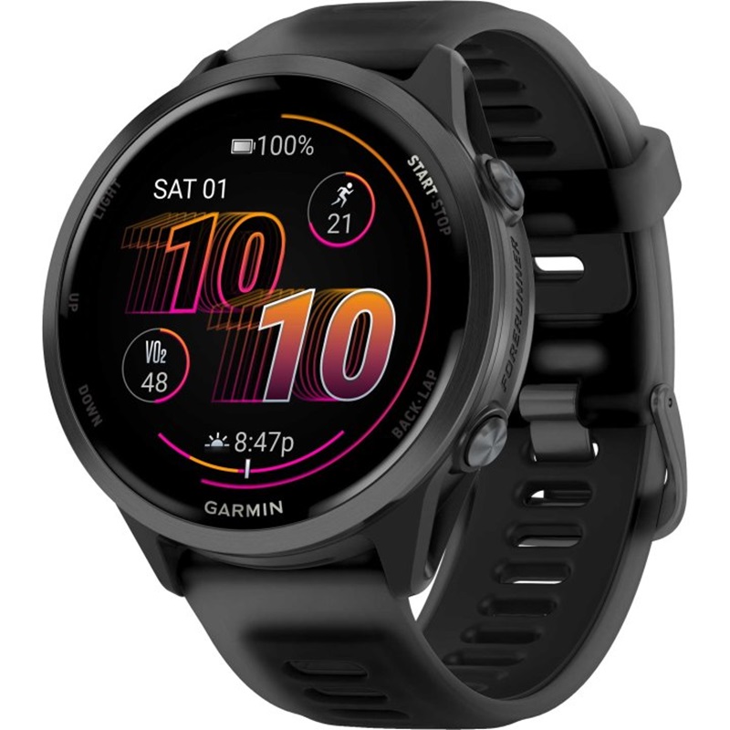 Garmin Forerunner 570 Sportuhren GPS Smartwatch - 47mm - Schwarz/Schiefergrau