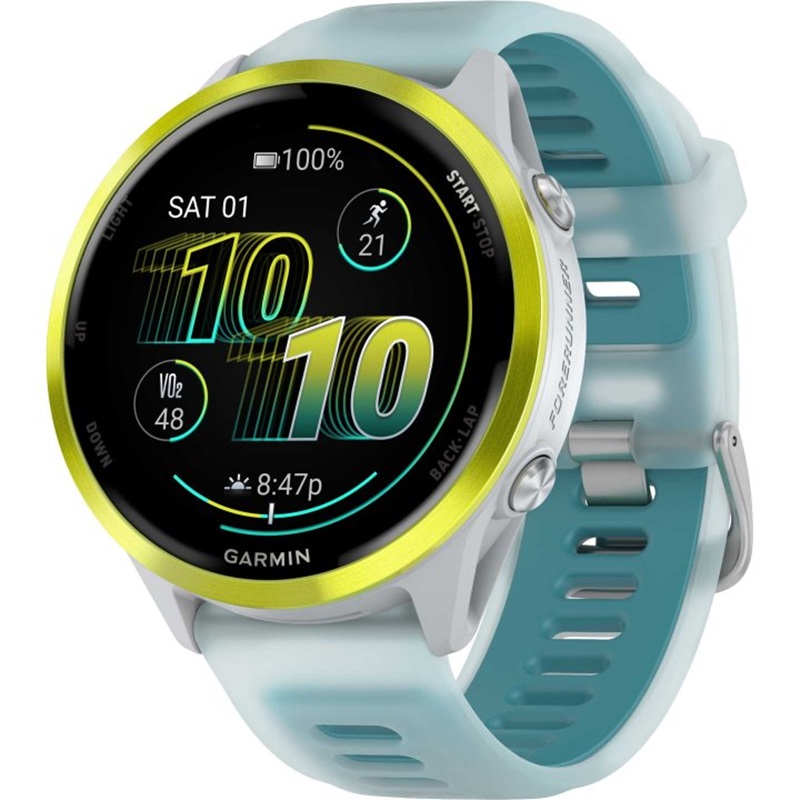 Garmin Forerunner Sportuhren 570 GPS Smartwatch - 47mm - Steinweiss/Amp Yellow