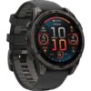 Garmin Sportuhren fenix 8 AMOLED Sapphire GPS Smartwatch - 47mm - Schwarz/Titan Carbongrau DLC