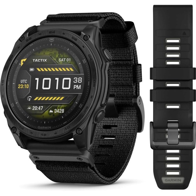 Garmin tactix 8 AMOLED Edition Sportuhren GPS Smartwatch - 51mm - Schwarz/Dunkelgrau DLC Titan
