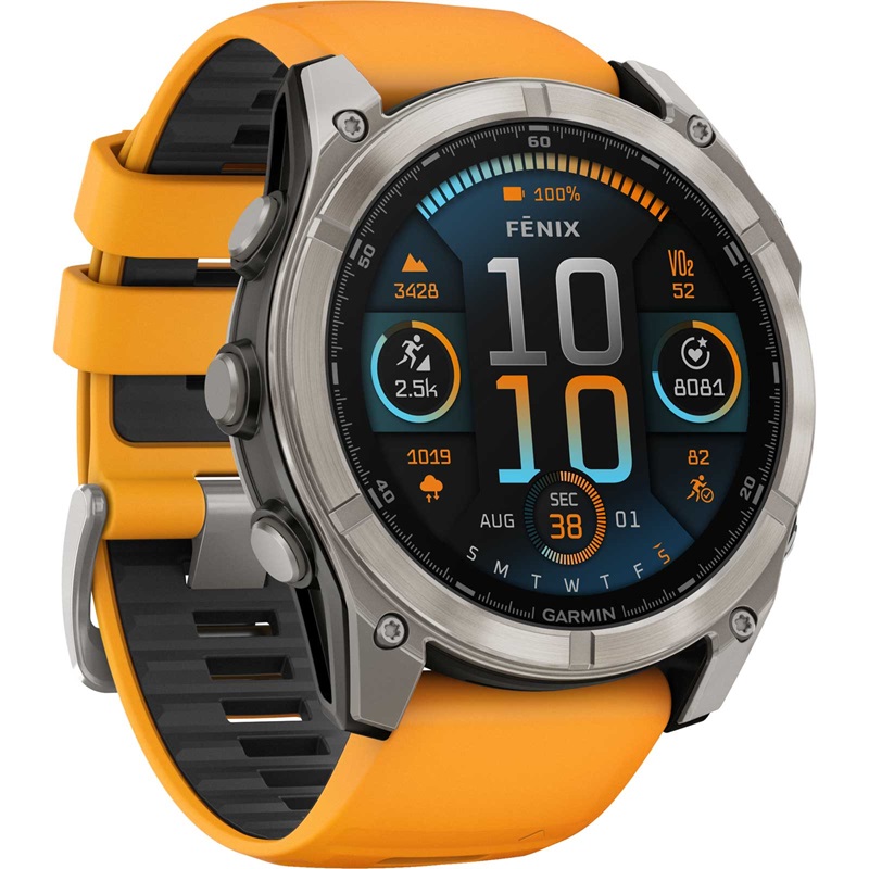 Sportuhren Garmin fenix 8 AMOLED Sapphire GPS Smartwatch - 51mm - Graphit/Titanium Titan